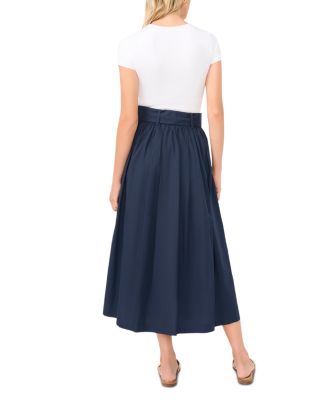 1.STATE Box Pleated Midi Skirt