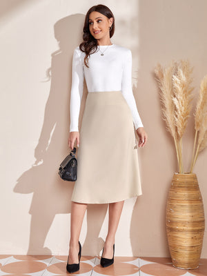 EMERY ROSE High Waist Solid Skirt