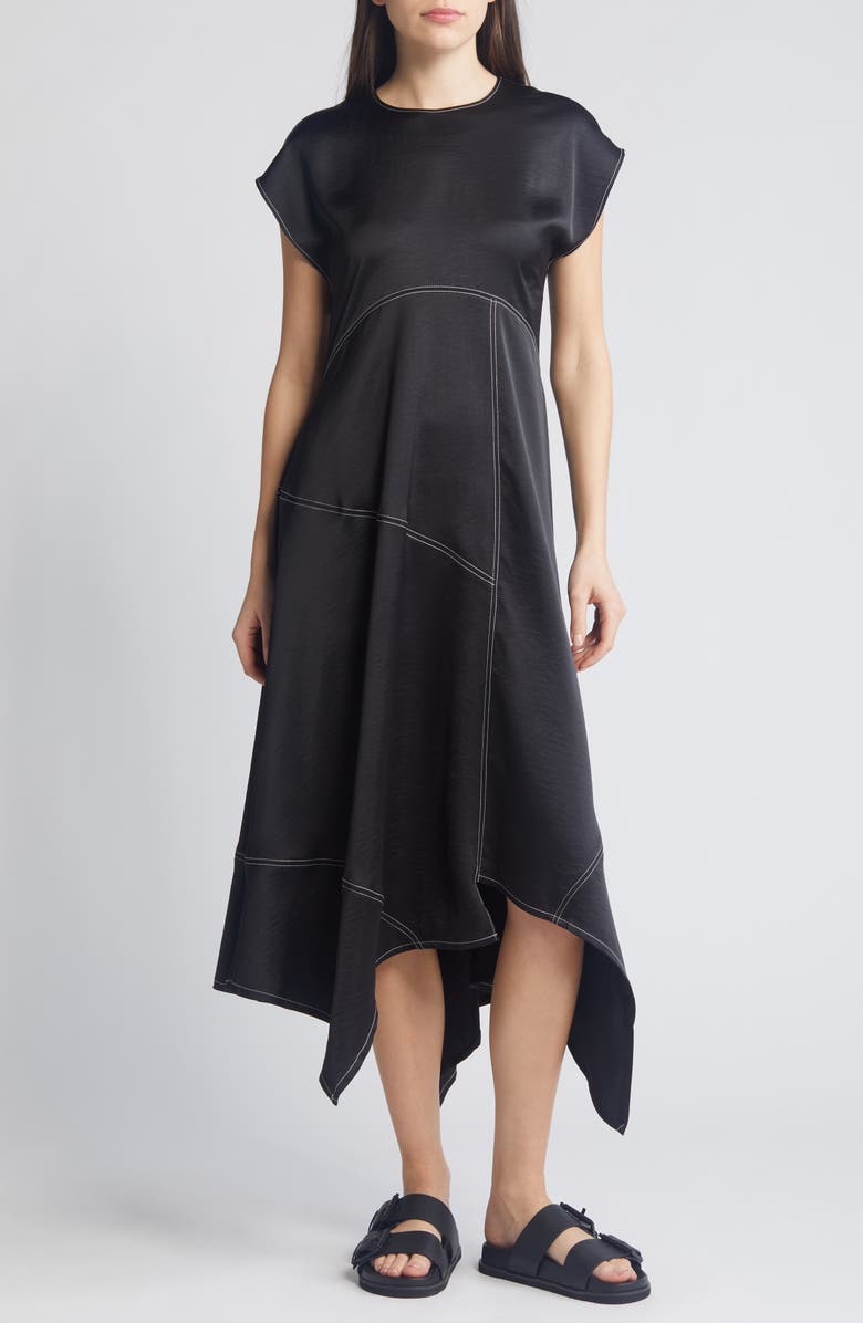 AllSaints Agnes Cap Sleeve Handkerchief Hem Dress