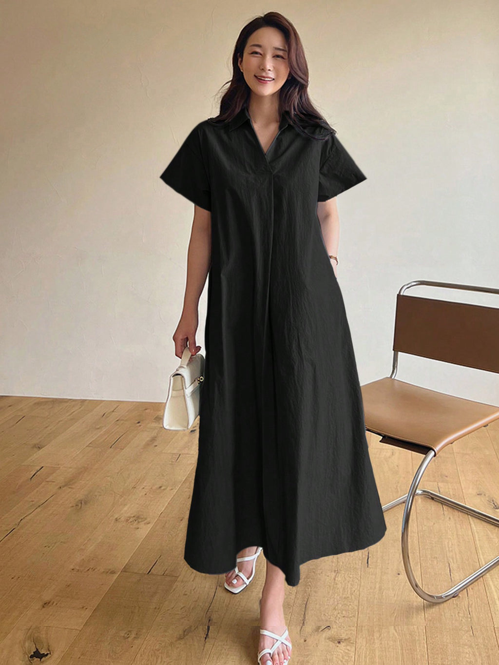 DAZY Long Casual Shirt Dress, Summer