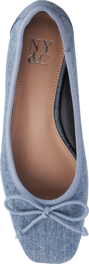 NEW YORK AND COMPANY Paulina Ballet Flat, Alternate, color, Denim