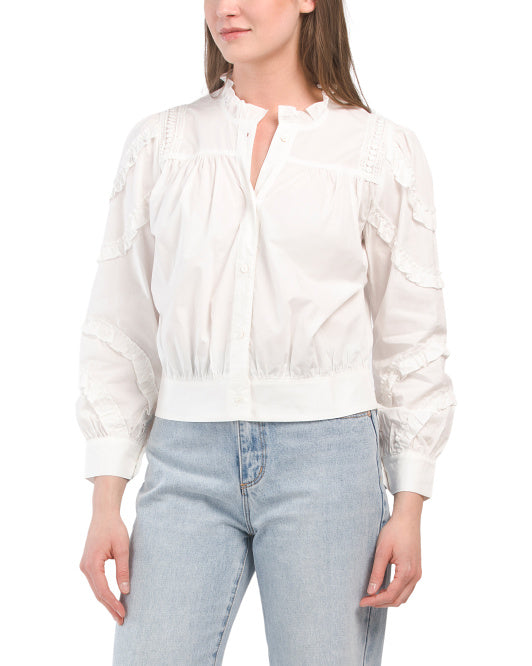 Poplin Button Up Top