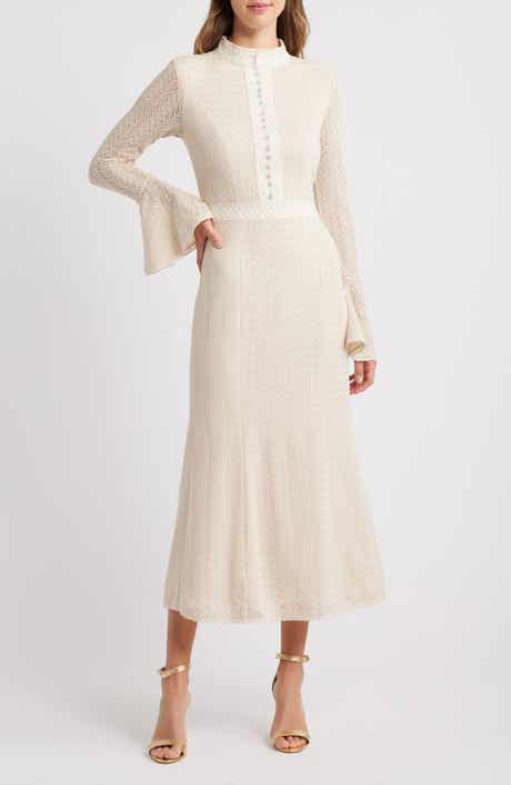 Courtney Placed Floral Long Sleeve Dress