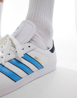 adidas Originals Gazelle sneakers in white and blue