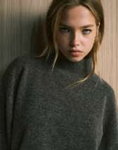 Threadbare long sleeve midi dress with poplin skirt in khaki