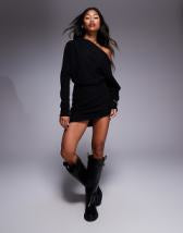 Threadbare long sleeve midi dress with poplin skirt in khaki