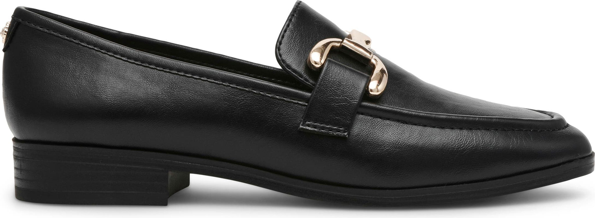 Anne Klein Halle Buckle Loafer, Alternate, color, Black Smooth