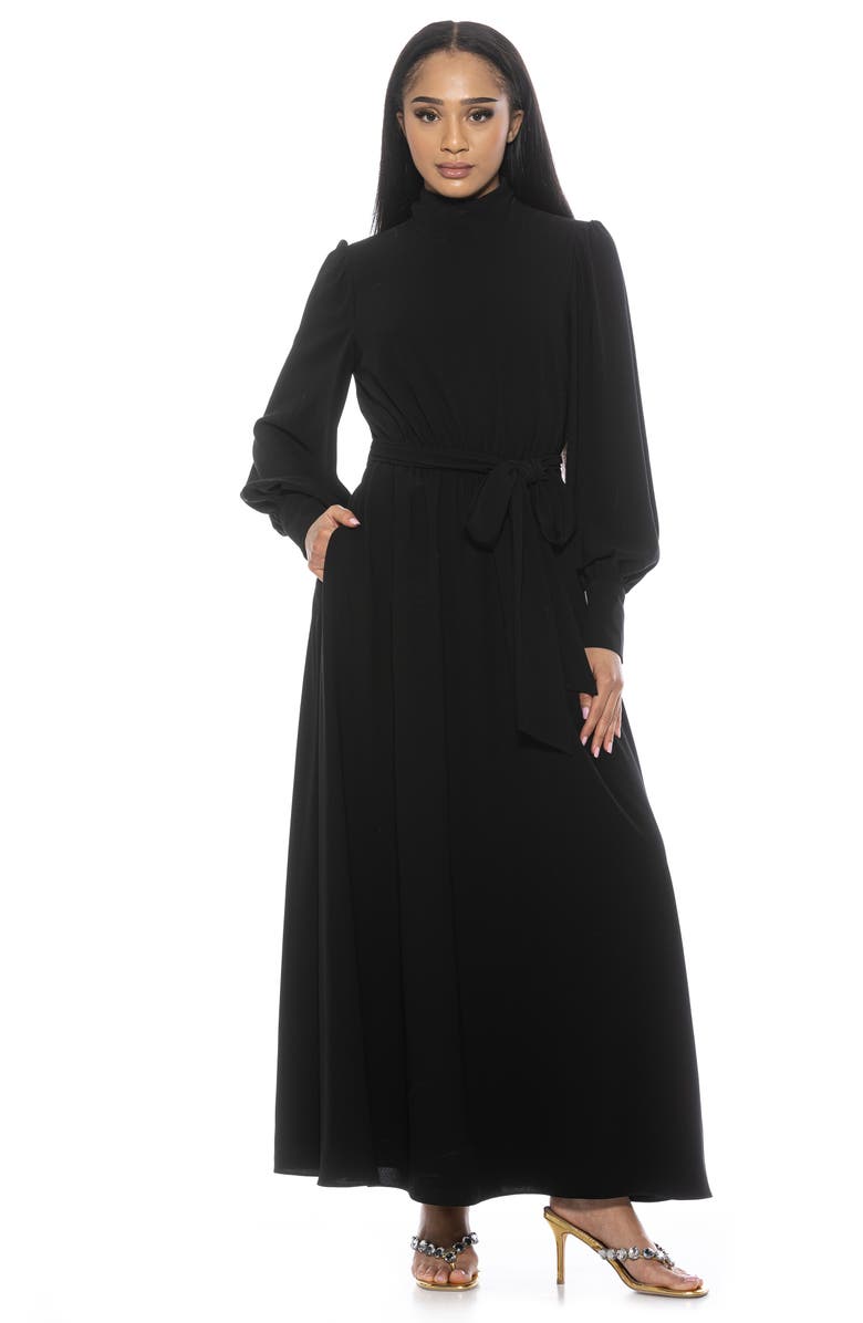 Alexia Admor Saliah Mockneck Blouson Sleeve Dress