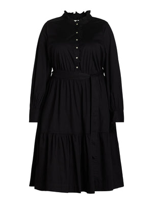 thumbnail image 4 of Free Assembly Women’s and Women's Plus Cotton Ruffle Midi Dress with Long Sleeves, Sizes XS-4X, 4 of 5