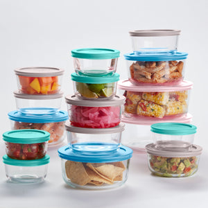 thumbnail image 4 of Pyrex Simply Store Glass Food Storage & Bake Container Set, 32 Piece with Multicolor Lids, 4 of 4