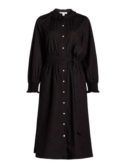 thumbnail image 4 of Free Assembly Women's Ruffle Neck Cotton Embroidered Midi Dress, Sizes XS-XXL, 4 of 5