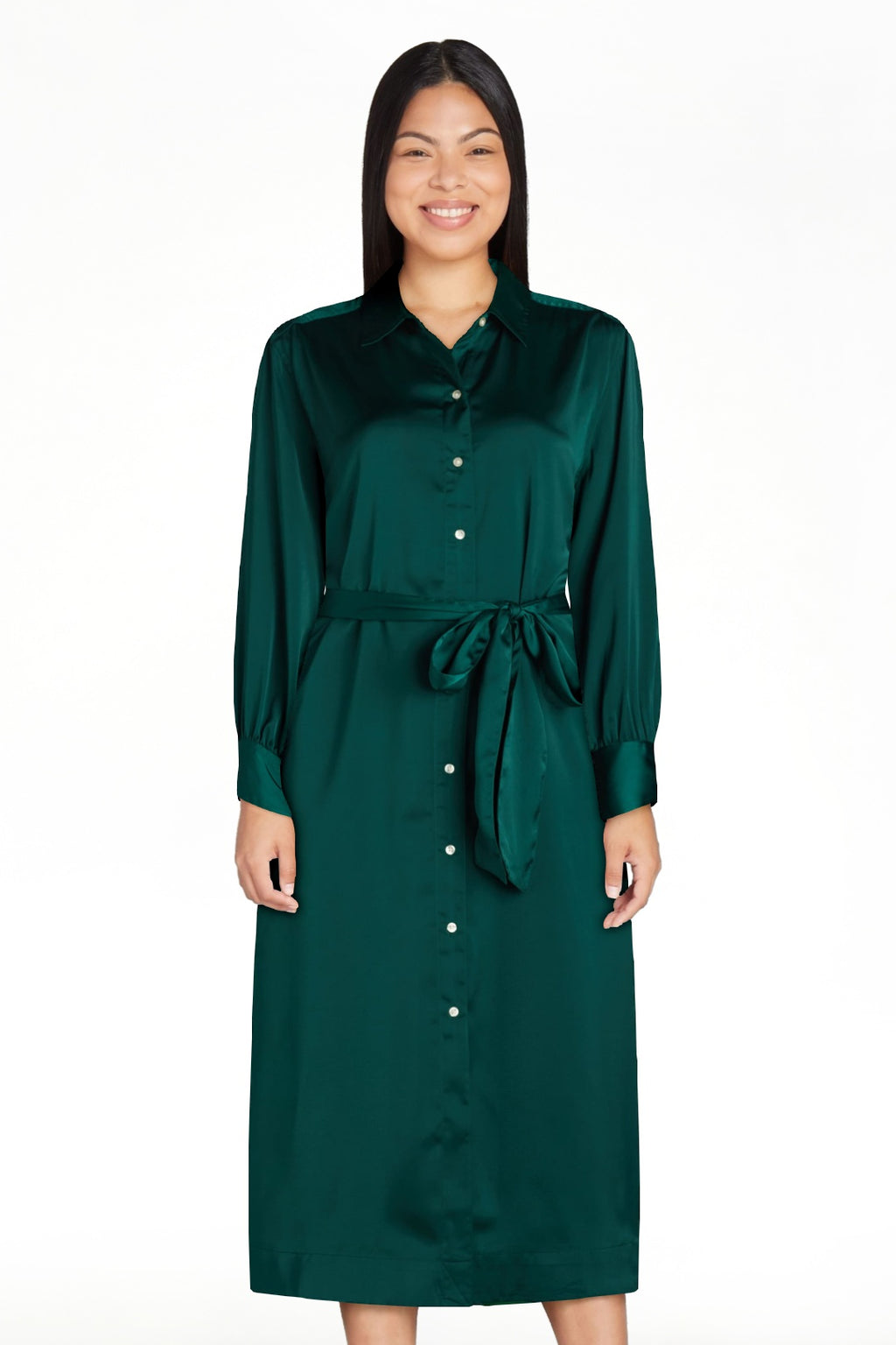 thumbnail image 1 of Free Assembly Women’s Belted Midi Shirtdress with Long Sleeves, Size XS-XXXL, 1 of 7