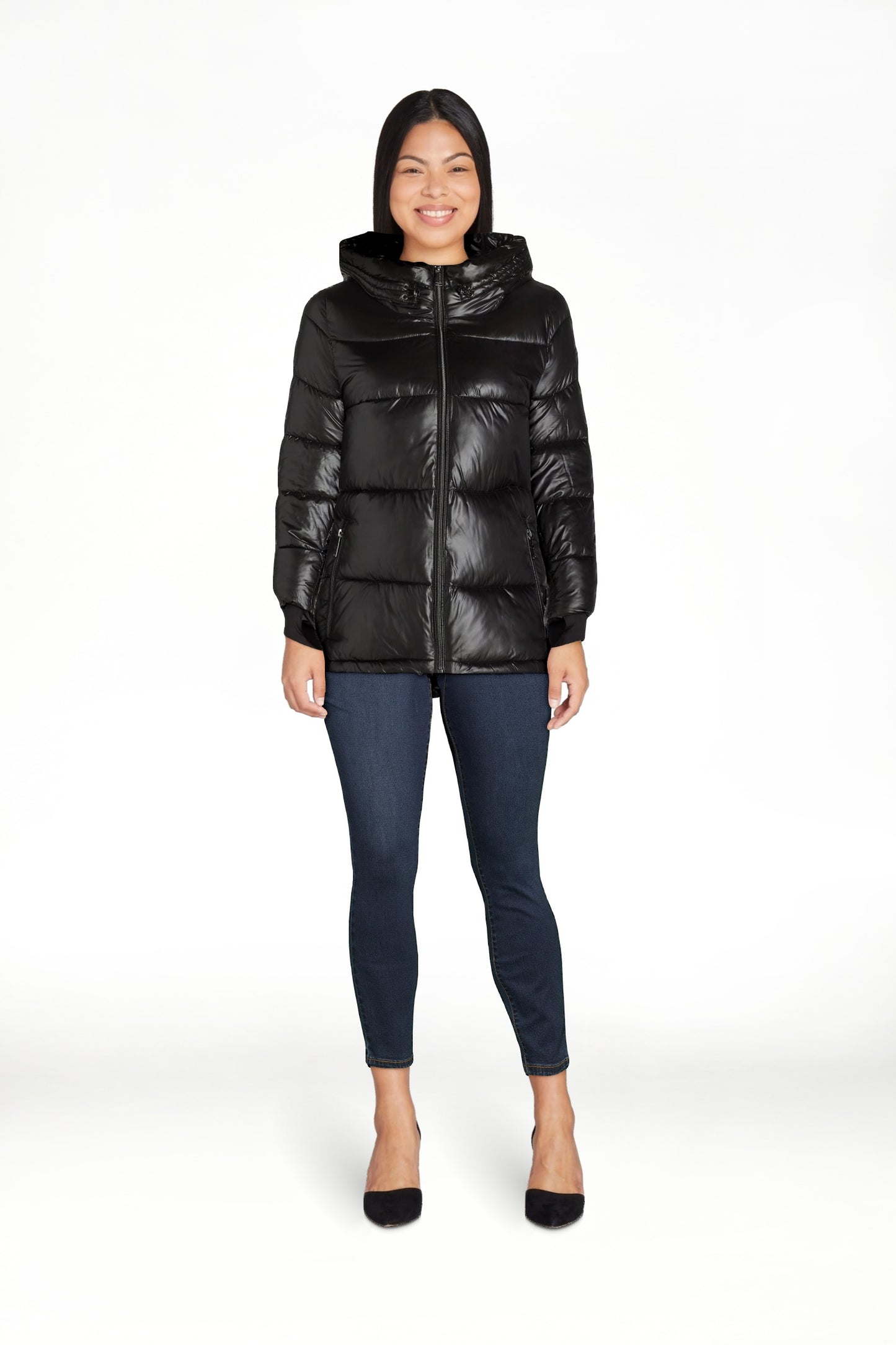 thumbnail image 3 of BCBG Paris Women's and Women's Plus Hooded Puffer Jacket, Heavyweight, Sizes S-3X, 3 of 8