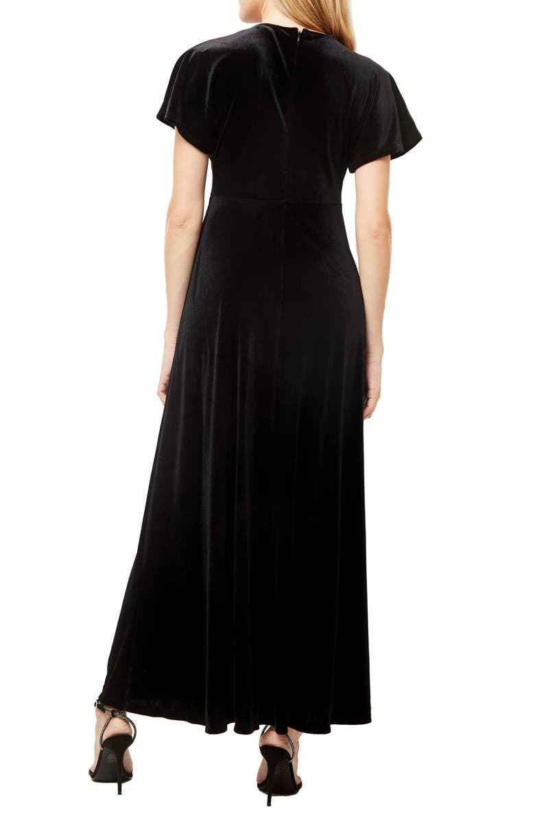 Love By Design June Velvet Flutter Sleeve Maxi Dress
