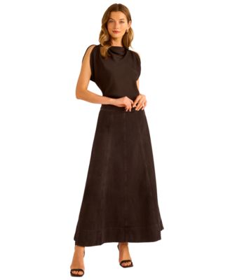Macy's 1.STATEWomen's Denim Seamed Maxi Skirt
