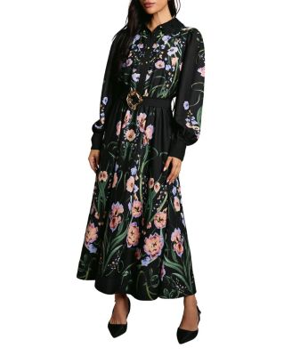 Macy's CoastWomen's Print Shirt Dress With Lace Trims