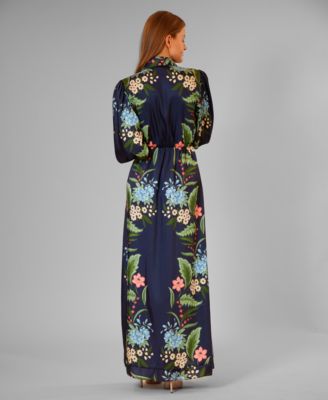 Macy's julia jordanWomen's Long-Sleeve Collared Maxi Shirt Dress
