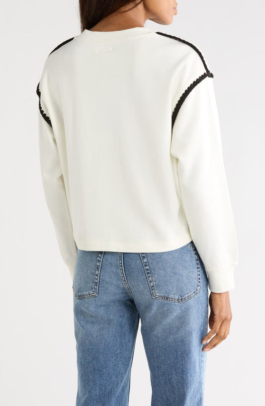 rag & bone Blanket Stitched Crop Sweatshirt