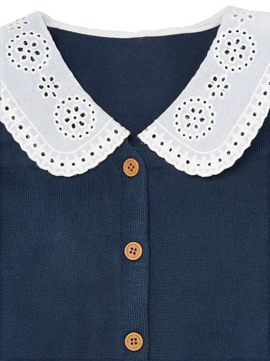 Walmart Modern Moments by Gerber Toddler Girl Woven Collar Sweater, Sizes 12M-5T