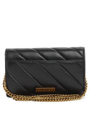 Kurt Geiger London Soho Leather Wallet on Chain, Alternate, color, Black