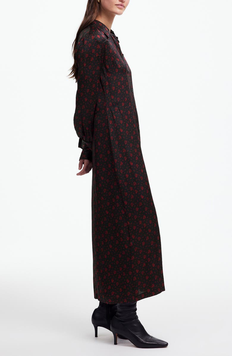 Madewell Floral Long Sleeve Button Front Midi Shirtdress