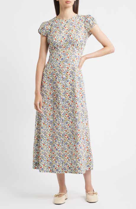 Courtney Placed Floral Long Sleeve Dress