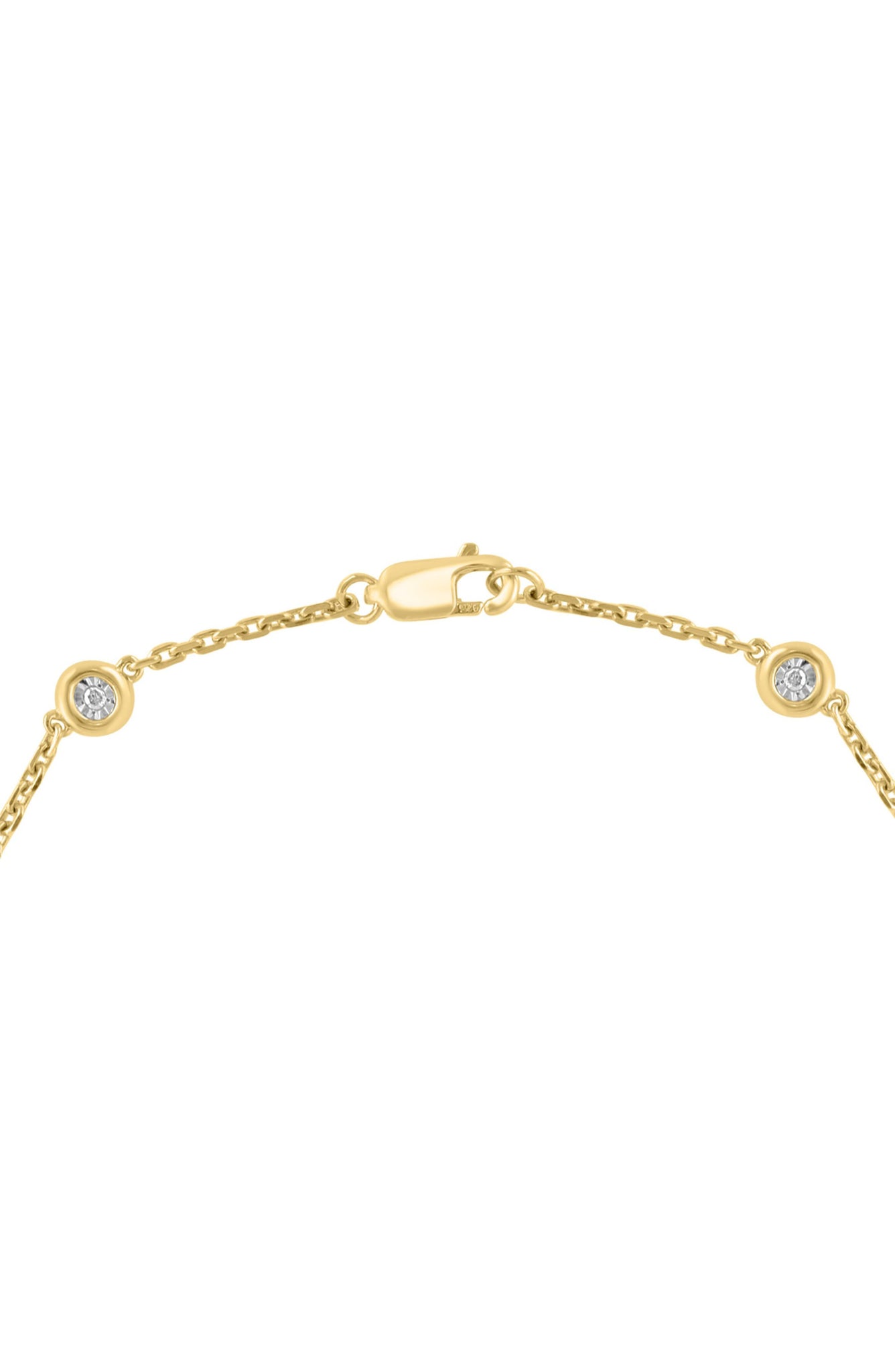 EFFY Sterling Silver Bezel Set Diamond Chain Bracelet - 0.07 ctw., Alternate, color, Yellow Gold