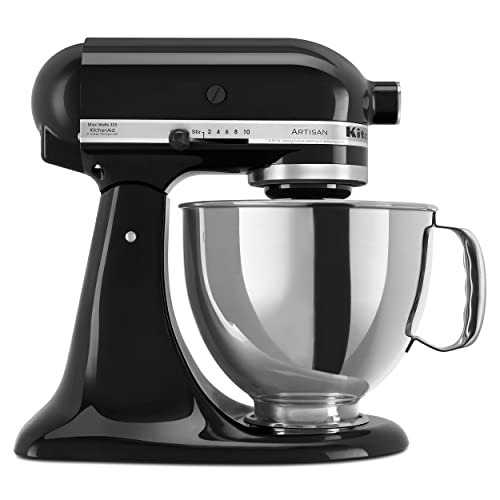 KitchenAid Artisan Series 5 Quart Tilt Head Stand Mixer with Pouring Shield KSM150PS, Onyx Black