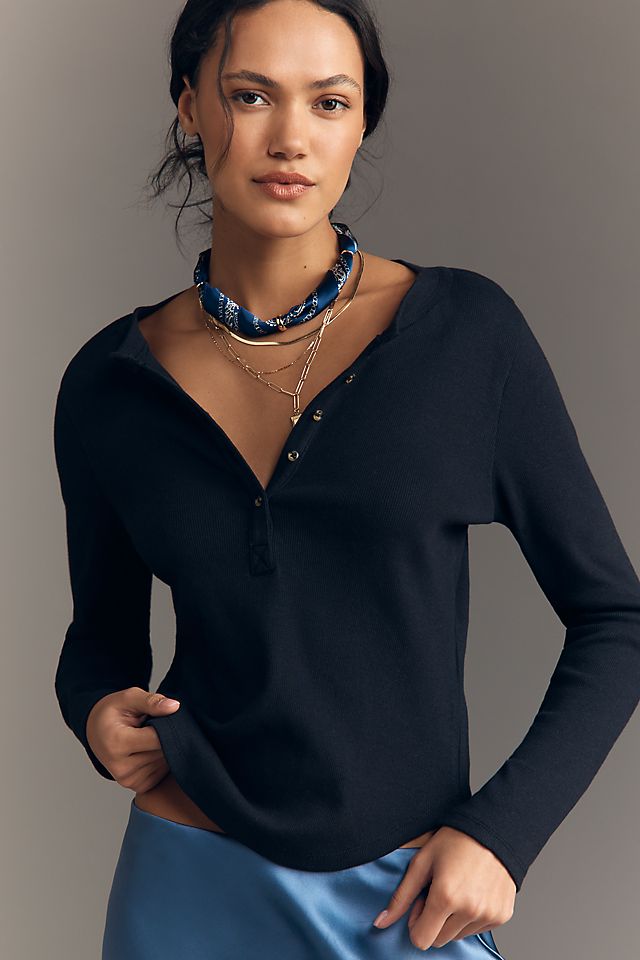 Anthropologie Pilcro Long-Sleeve Henley