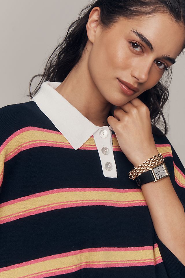 Anthropologie Maeve Crop Polo Shirt