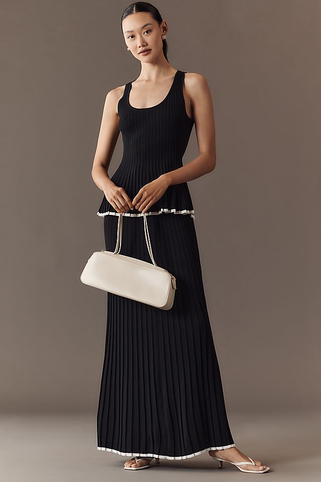 Anthropologie Endless Rose Pleated Knit Maxi Skirt