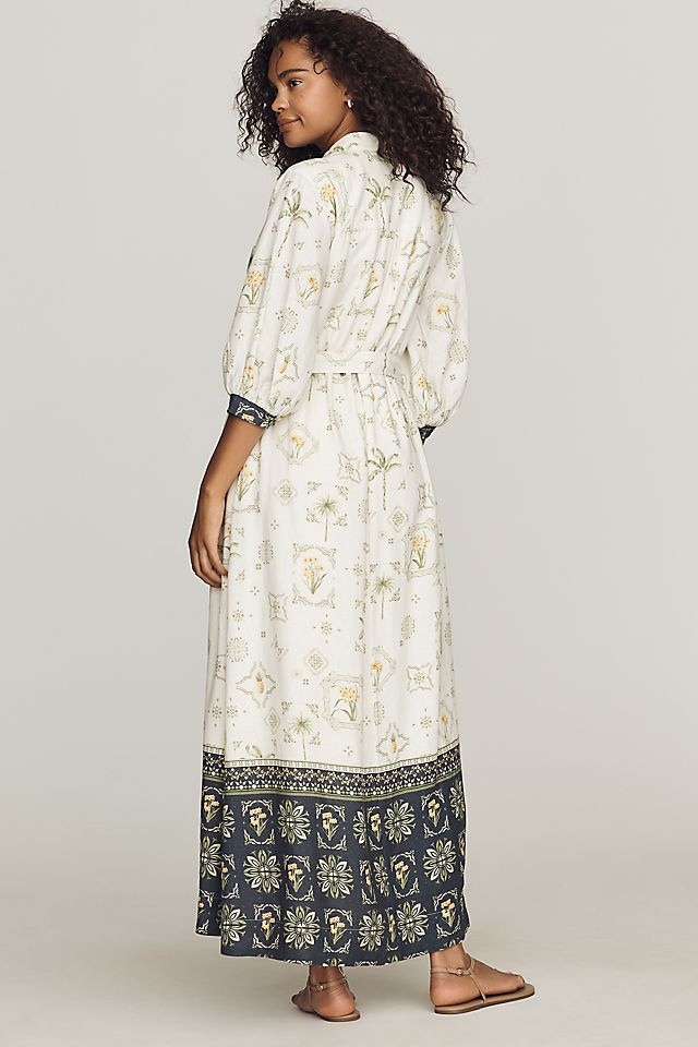 Anthropologie The Mona Linen Shirt Dress by Maeve