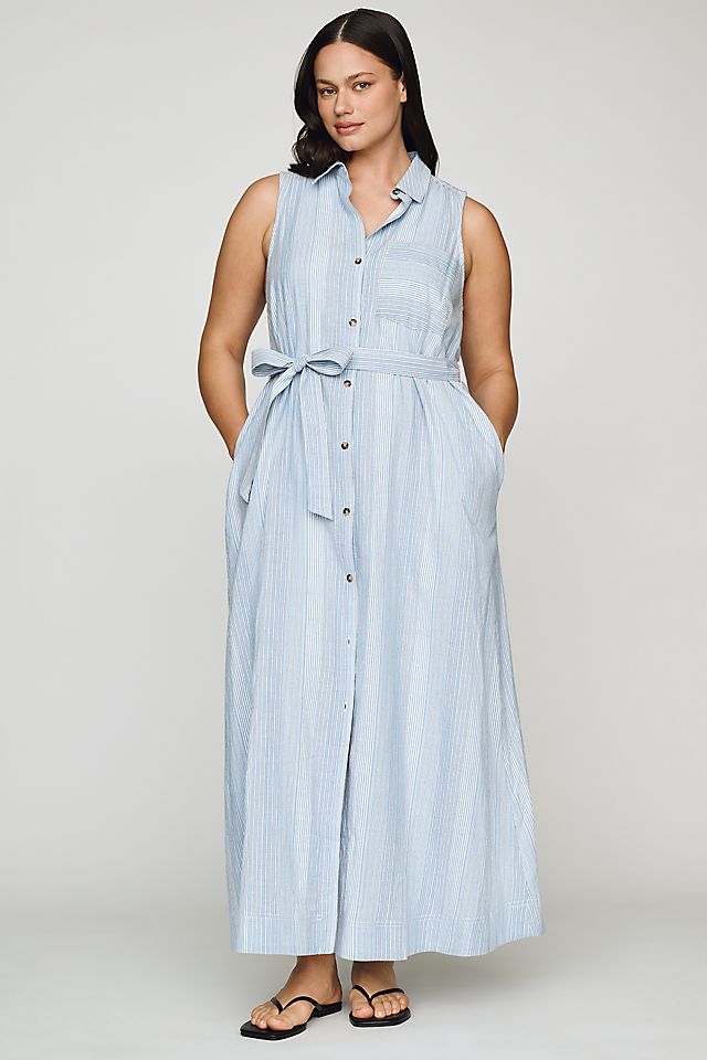 Anthropologie Mona Cotton Shirt Dress by Maeve