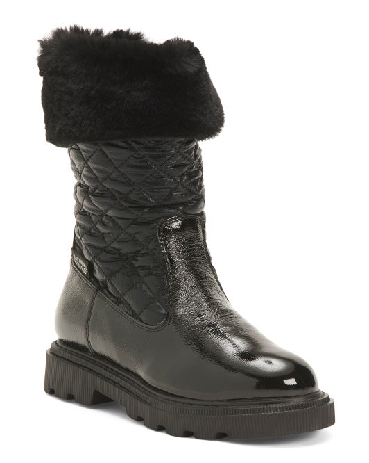 Sylty Fluffy Leather Boots (Toddler, Little Kid, Big Kid)