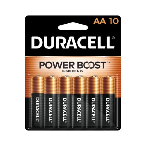 Duracell Coppertop AA Batteries with Power Boost Ingredients, 10 Count Pack Double A Battery with Long-lasting Power, Alkaline AA Battery for Household and Office Devices