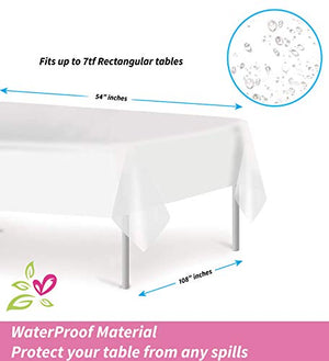 Clip coupon - Premiun Plastic Tablecloth for Parties, Party Table Cloths Disposable, Stylish Design, Black Gold Dots Decorations, Waterproof, Rectangular Table Cover, 54 Inch x 108 Inch