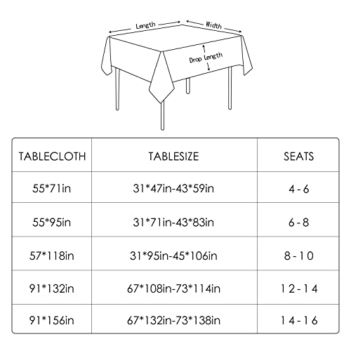 BALCONY & FALCON Extra Large Rectangular Tablecloth Water Resistant Table Cover Used for Gatherings Households Restaurants Kitchens Banquets (Olive, 91 x 156 inch)