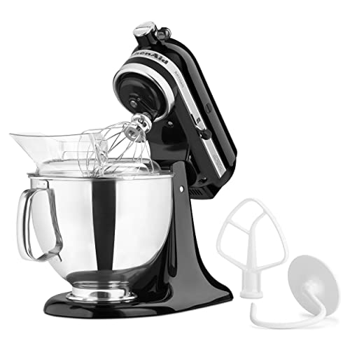 KitchenAid Artisan Series 5 Quart Tilt Head Stand Mixer with Pouring Shield KSM150PS, Onyx Black