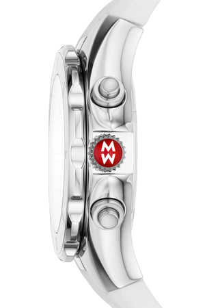 MICHELE Women's White Tahitan Jelly Bean Watch, 40 MM, Alternate, color, 