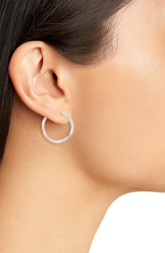 Monica Vinader Riva Wave Diamond Hoop Earrings