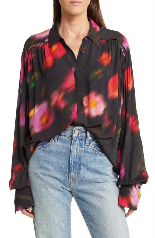 rag & bone Aubrey Floral Print Button-Up Top