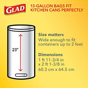 Glad Tall Kitchen Drawstring Trash Bags - Odorshield 13 Gallon White Trash Bag, Febreze Fresh Clean, 110 Count