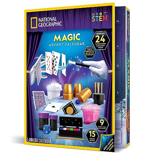 NATIONAL GEOGRAPHIC Magic Advent Calendar 2024 - Kids Advent Calendar with 24 Magic Tricks & Science Experiments,