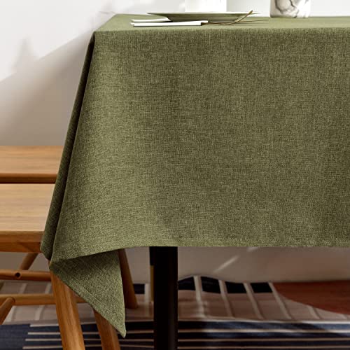 BALCONY & FALCON Extra Large Rectangular Tablecloth Water Resistant Table Cover Used for Gatherings Households Restaurants Kitchens Banquets (Olive, 91 x 156 inch)