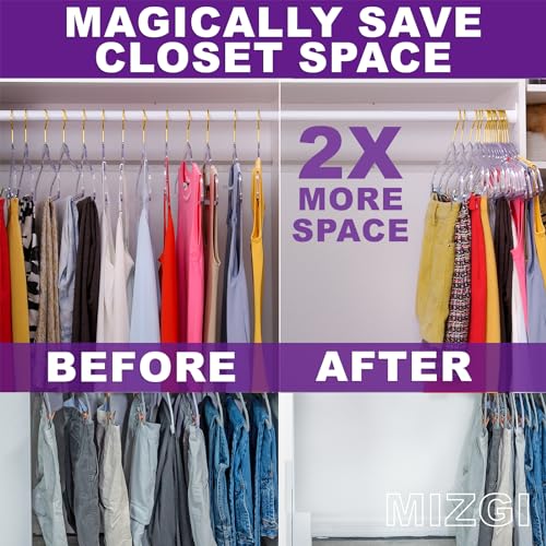 Amazon Premium Clear Invisible Acrylic Hangers,Crystal Plastic Hangers,Clear Hanger 50 Pack Ultra Slim & Space Saving Suit Hanger for Coats, Pants & Dress Clothes