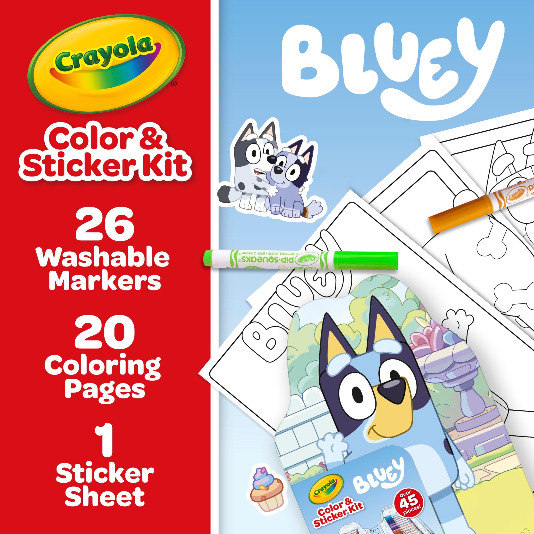 thumbnail image 3 of Crayola Bluey Art Kit for Kids (45pcs),  Bluey Coloring Book & Stickers for Kids, Toddler Coloring Gift, 4+, 3 of 7