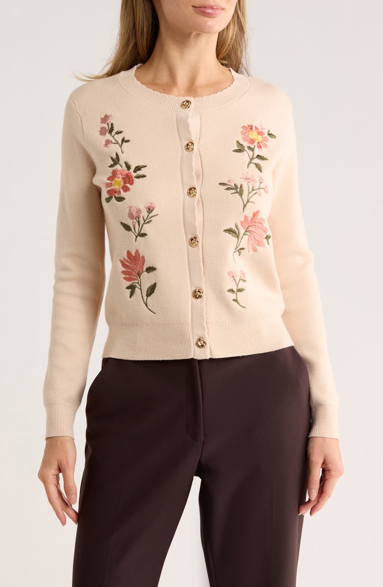 T Tahari Embroidered Cardigan