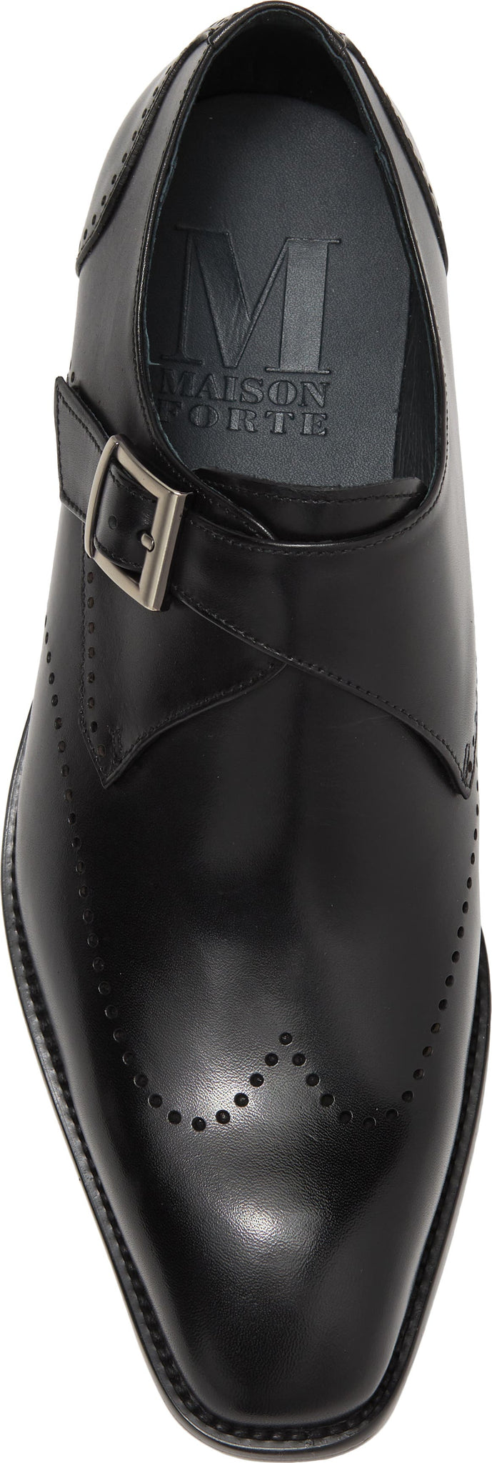 Maison Forte Carver Monk Strap Shoe, Alternate, color, Black