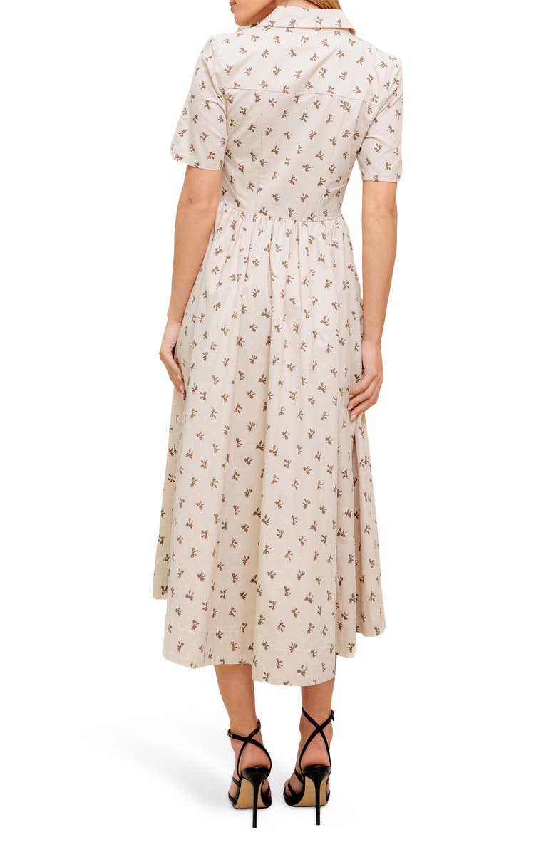 FLYING TOMATO Collared Fit & Flare Midi Dress