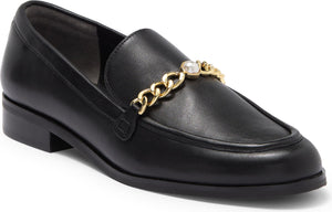 Stuart Weitzman Owen Pearl Chain Loafer, Main, color, Black